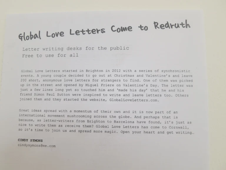 Global Love Letters come to Redruth